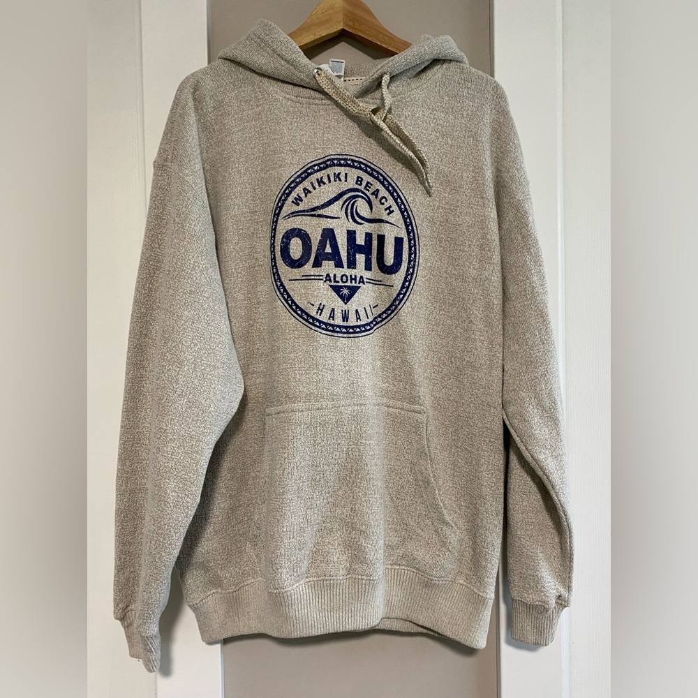 Oahu Aloha Graphic Hooded Sweater - Gray